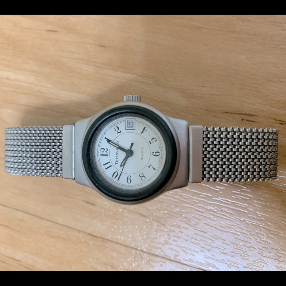 RARE Tiffany & Co. 1985 Prototype Wrist Watch Silver Stainless Steel kk New